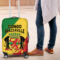 Congo Brazzaville Luggage Cover Coat Of Arms With Map - Flag Style - Wonder Print Shop