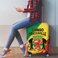 Congo Brazzaville Luggage Cover Coat Of Arms With Map - Flag Style - Wonder Print Shop
