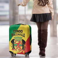 Congo Brazzaville Luggage Cover Coat Of Arms With Map - Flag Style - Wonder Print Shop