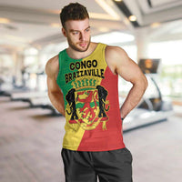 Personalized Congo Brazzaville Men Tank Top Coat Of Arms With Map - Flag Style - Wonder Print Shop