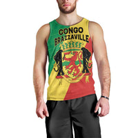 Personalized Congo Brazzaville Men Tank Top Coat Of Arms With Map - Flag Style - Wonder Print Shop