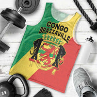 Personalized Congo Brazzaville Men Tank Top Coat Of Arms With Map - Flag Style - Wonder Print Shop