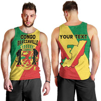 Personalized Congo Brazzaville Men Tank Top Coat Of Arms With Map - Flag Style - Wonder Print Shop