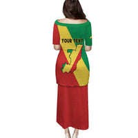 Personalized Congo Brazzaville Puletasi Coat Of Arms With Map - Flag Style - Wonder Print Shop