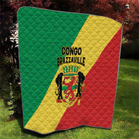 Congo Brazzaville Quilt Coat Of Arms With Map - Flag Style - Wonder Print Shop