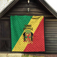 Congo Brazzaville Quilt Coat Of Arms With Map - Flag Style - Wonder Print Shop