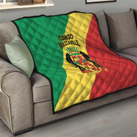 Congo Brazzaville Quilt Coat Of Arms With Map - Flag Style - Wonder Print Shop
