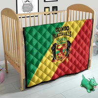 Congo Brazzaville Quilt Coat Of Arms With Map - Flag Style - Wonder Print Shop