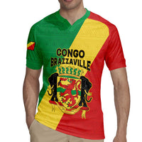 Personalized Congo Brazzaville Rugby Jersey Coat Of Arms With Map - Flag Style - Wonder Print Shop