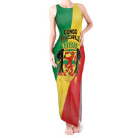 Personalized Congo Brazzaville Tank Maxi Dress Coat Of Arms With Map - Flag Style - Wonder Print Shop