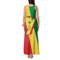 Personalized Congo Brazzaville Tank Maxi Dress Coat Of Arms With Map - Flag Style - Wonder Print Shop