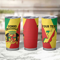 Personalized Congo Brazzaville Tumbler Cup Coat Of Arms With Map - Flag Style - Wonder Print Shop