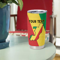 Personalized Congo Brazzaville Tumbler Cup Coat Of Arms With Map - Flag Style - Wonder Print Shop