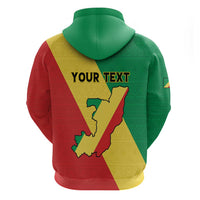 Personalized Congo Brazzaville Zip Hoodie Coat Of Arms With Map - Flag Style - Wonder Print Shop