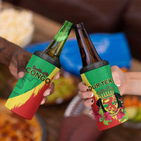 Personalized Congo Brazzaville National Day 4 in 1 Can Cooler Tumbler Coat Of Arms Hibiscus Flower - Wonder Print Shop