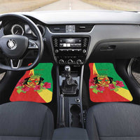 Personalized Congo Brazzaville National Day Car Mats Coat Of Arms Hibiscus Flower - Wonder Print Shop