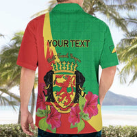 Personalized Congo Brazzaville National Day Hawaiian Shirt Coat Of Arms Hibiscus Flower - Wonder Print Shop