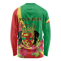 Personalized Congo Brazzaville National Day Long Sleeve Shirt Coat Of Arms Hibiscus Flower - Wonder Print Shop