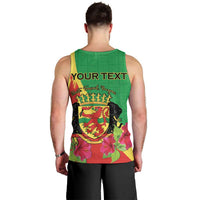 Personalized Congo Brazzaville National Day Men Tank Top Coat Of Arms Hibiscus Flower - Wonder Print Shop