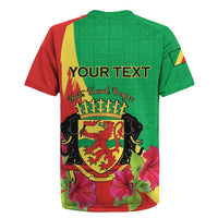Personalized Congo Brazzaville National Day Rugby Jersey Coat Of Arms Hibiscus Flower - Wonder Print Shop