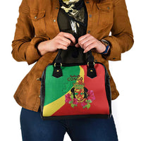 Personalized Congo Brazzaville National Day Shoulder Handbag Coat Of Arms Hibiscus Flower - Wonder Print Shop