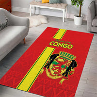 Congo Brazzaville Football Area Rug Go Ba Diabulu ya Mbwaki Red Color - Wonder Print Shop