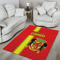 Congo Brazzaville Football Area Rug Go Ba Diabulu ya Mbwaki Red Color - Wonder Print Shop