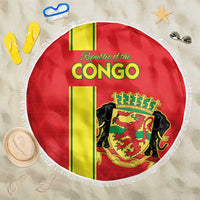 Congo Brazzaville Football Beach Blanket Go Ba Diabulu ya Mbwaki Red Color - Wonder Print Shop
