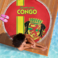 Congo Brazzaville Football Beach Blanket Go Ba Diabulu ya Mbwaki Red Color - Wonder Print Shop