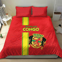 Congo Brazzaville Football Bedding Set Go Ba Diabulu ya Mbwaki Red Color - Wonder Print Shop