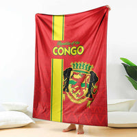 Congo Brazzaville Football Blanket Go Ba Diabulu ya Mbwaki Red Color - Wonder Print Shop