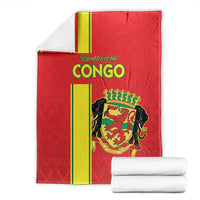 Congo Brazzaville Football Blanket Go Ba Diabulu ya Mbwaki Red Color - Wonder Print Shop