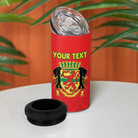 Custom Congo Brazzaville Football 4 in 1 Can Cooler Tumbler Go Ba Diabulu ya Mbwaki Red Color - Wonder Print Shop