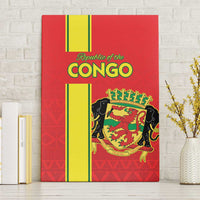 Congo Brazzaville Football Canvas Wall Art Go Ba Diabulu ya Mbwaki Red Color - Wonder Print Shop