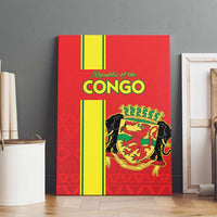 Congo Brazzaville Football Canvas Wall Art Go Ba Diabulu ya Mbwaki Red Color - Wonder Print Shop