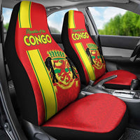 Congo Brazzaville Football Car Seat Cover Go Ba Diabulu ya Mbwaki Red Color - Wonder Print Shop