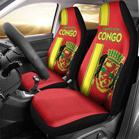 Congo Brazzaville Football Car Seat Cover Go Ba Diabulu ya Mbwaki Red Color - Wonder Print Shop