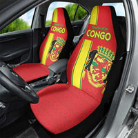 Congo Brazzaville Football Car Seat Cover Go Ba Diabulu ya Mbwaki Red Color - Wonder Print Shop