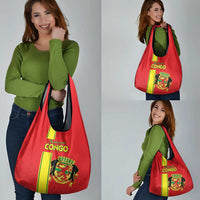 Congo Brazzaville Football Grocery Bag Go Ba Diabulu ya Mbwaki Red Color - Wonder Print Shop