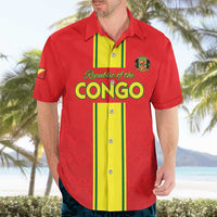 Custom Congo Brazzaville Football Hawaiian Shirt Go Ba Diabulu ya Mbwaki Red Color - Wonder Print Shop