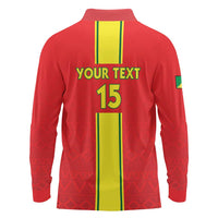 Custom Congo Brazzaville Football Long Sleeve Polo Shirt Go Ba Diabulu ya Mbwaki Red Color - Wonder Print Shop