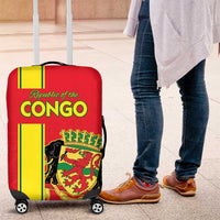 Congo Brazzaville Football Luggage Cover Go Ba Diabulu ya Mbwaki Red Color - Wonder Print Shop