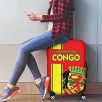 Congo Brazzaville Football Luggage Cover Go Ba Diabulu ya Mbwaki Red Color - Wonder Print Shop