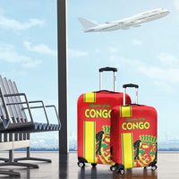 Congo Brazzaville Football Luggage Cover Go Ba Diabulu ya Mbwaki Red Color - Wonder Print Shop