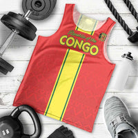 Custom Congo Brazzaville Football Men Tank Top Go Ba Diabulu ya Mbwaki Red Color - Wonder Print Shop
