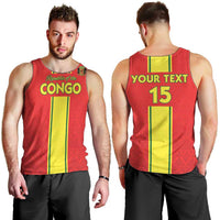 Custom Congo Brazzaville Football Men Tank Top Go Ba Diabulu ya Mbwaki Red Color - Wonder Print Shop