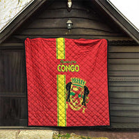 Congo Brazzaville Football Quilt Go Ba Diabulu ya Mbwaki Red Color - Wonder Print Shop
