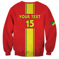 Custom Congo Brazzaville Football Sweatshirt Go Ba Diabulu ya Mbwaki Red Color - Wonder Print Shop