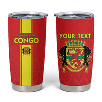 Custom Congo Brazzaville Football Tumbler Cup Go Ba Diabulu ya Mbwaki Red Color - Wonder Print Shop