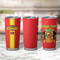 Custom Congo Brazzaville Football Tumbler Cup Go Ba Diabulu ya Mbwaki Red Color - Wonder Print Shop